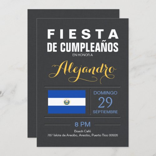 Modern El Salvador Party Invitation