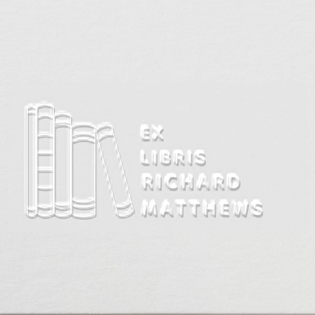 Modern Eleagnt Bookshelf Custom Name Library Book Embosser (Design)