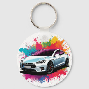 Modern Electric Car Keychain