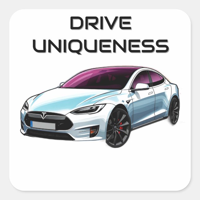 Modern Electric Car Square Sticker (Front)