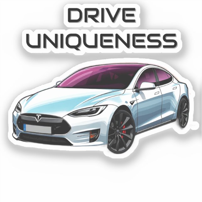 Modern Electric Car Sticker (Front)