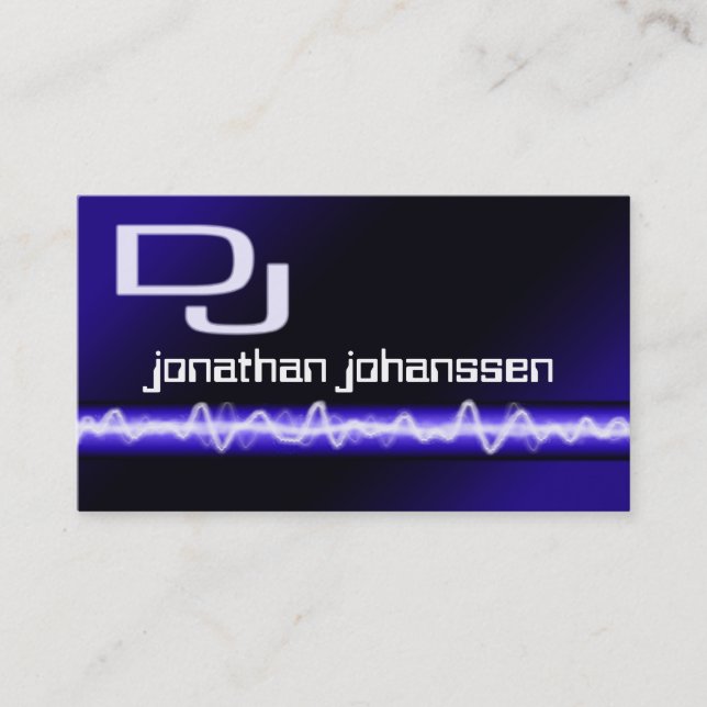 Modern Electric Professional DJ Business Card (Front)