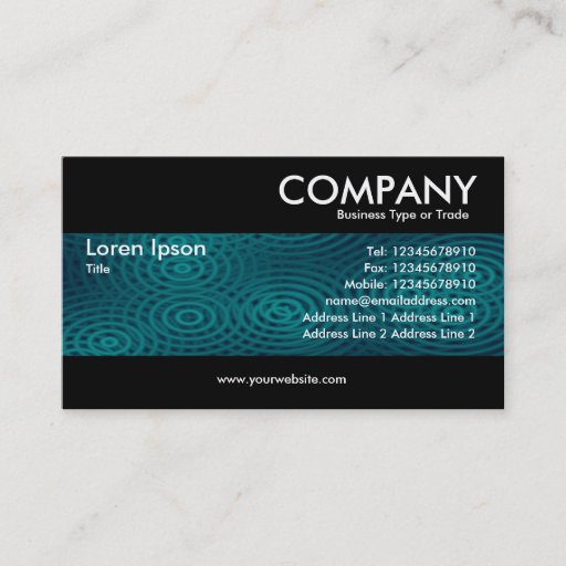Customizable Modern - Electric Rain Dark Turquoise Business Card Template