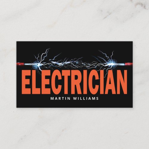 Modern Electric Wire Electrician Business Card