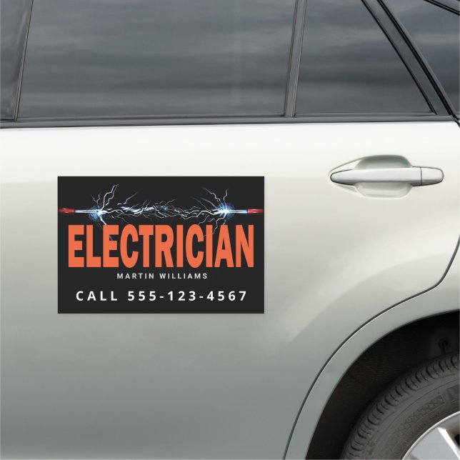 Modern Electric Wire Electrician Car Magnet (In Situ)