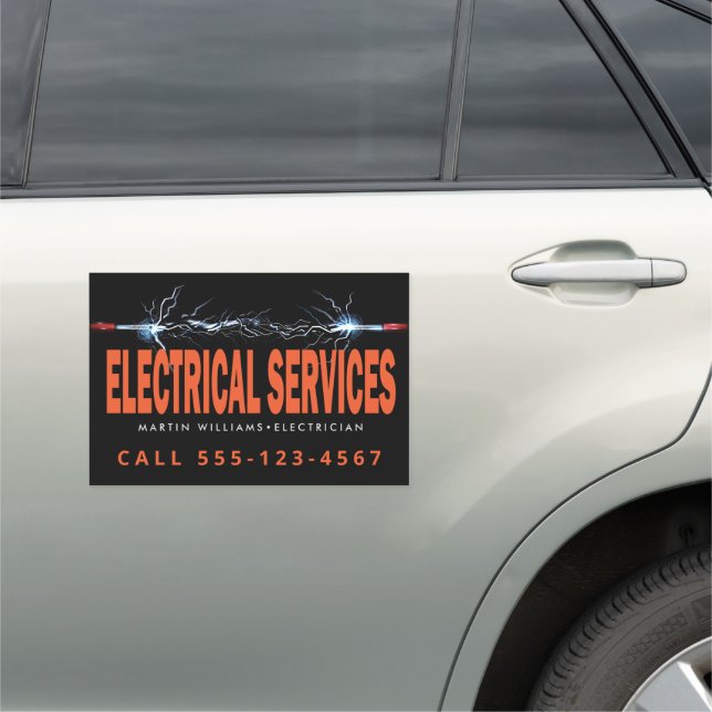 Modern Electric Wire Electrician Car Magnet (In Situ)