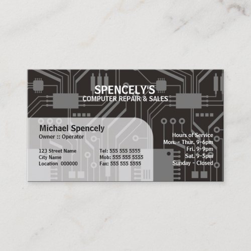 Modern Electrical Circuit Board Business Card