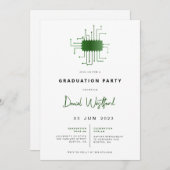 Modern Electrical Engineer Graduation Party Invite (Front/Back)