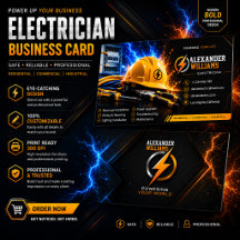 Modern Electrician Business Card | EDITABLE