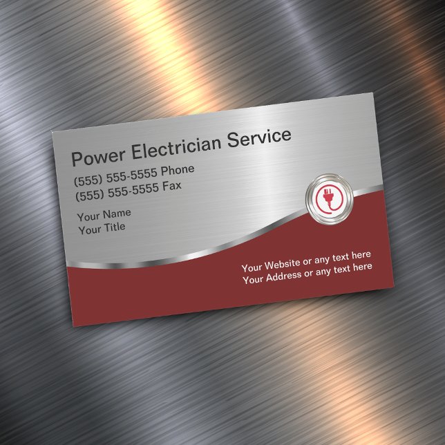 Modern Electrician Business Card Magnets (Creator Uploaded)