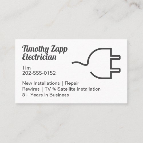 Modern Electrician Electrical Business Card