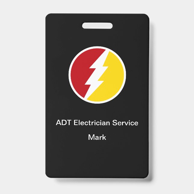 Modern Electrician Employee ID Name Badges (Front)