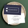 Modern Electrician Extension Cord Logo Navy Business Card