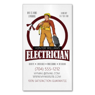 Modern Electrician Lighting Electricity Handyman Business Card Magnet