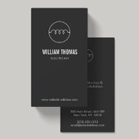 MODERN ELECTRICIAN LOGO on DK GRAY Business Card