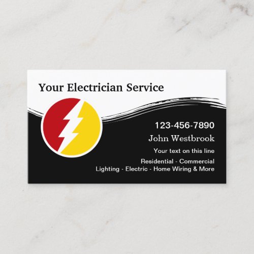 Modern Electrician Service Business Card