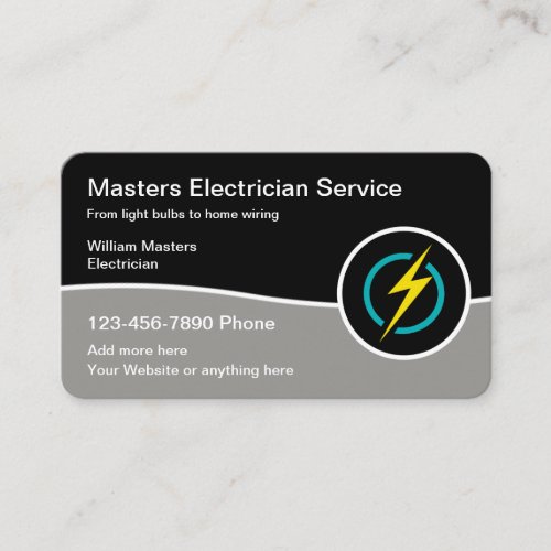 Modern Electrician Service Logo Template Business Card
