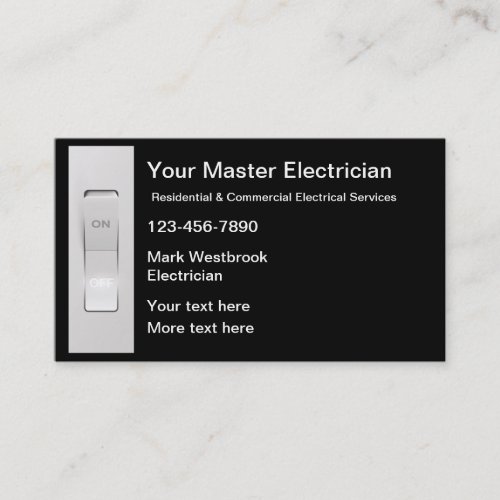 Modern Electrician Services New Business Card