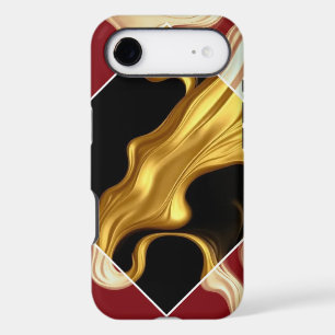 Modern Elegance: Achempong Fluid Line Crimson Gold iPhone 17 Air Case