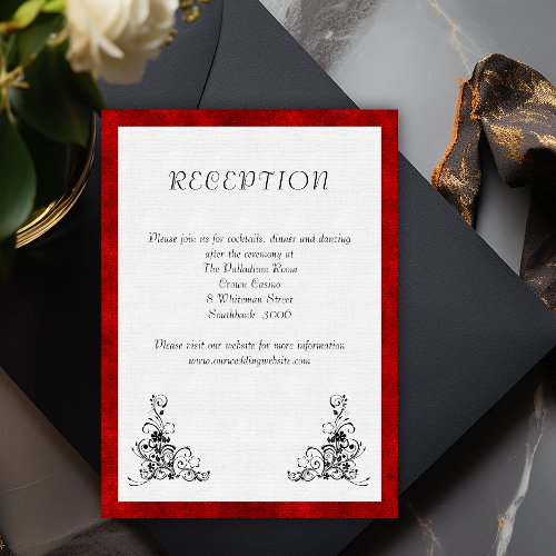 Modern Elegance and Red Velvet Wedding  Enclosure Card
