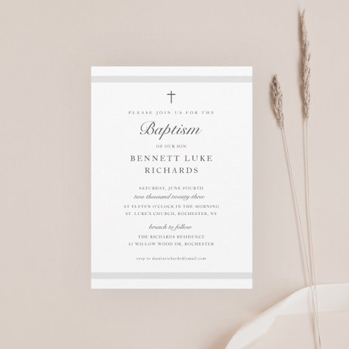 Modern Elegance Baptism Invitation