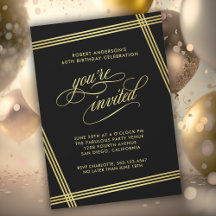 Modern Elegance Birthday Party Invitation