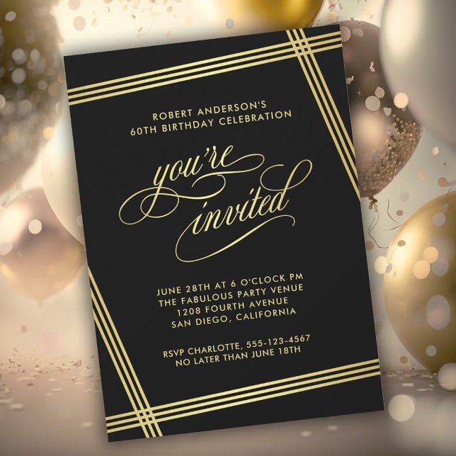 Modern Elegance Birthday Party Invitation (Creator Uploaded)