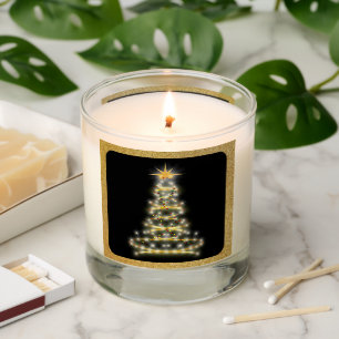 Modern Elegance Black Gold Christmas Tree Scented Candle