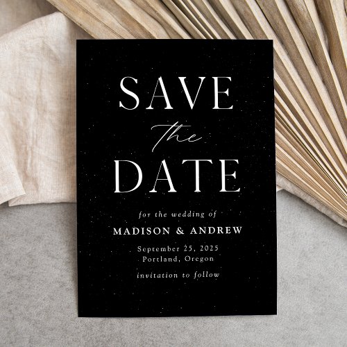 Modern Elegance Black Save The Date