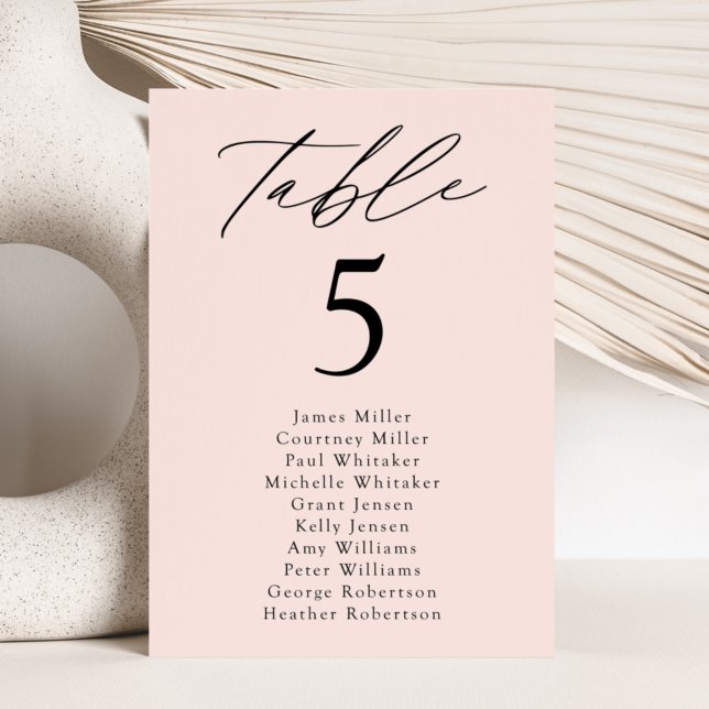 Modern Elegance Blush Table Number Seating Chart (Creator Uploaded)