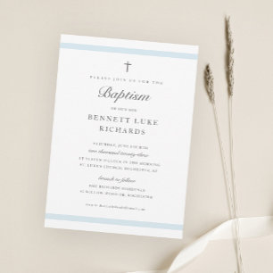 Modern Elegance Boys Baptism Invitation