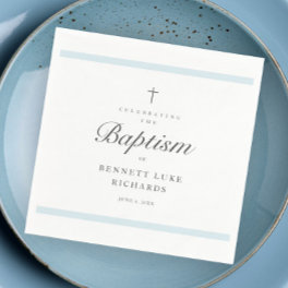 Modern Elegance Boys Baptism Napkins