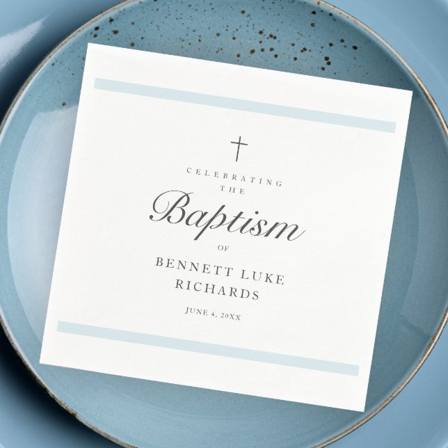 Modern Elegance Boys Baptism Napkins (Creator Uploaded)