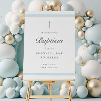Modern Elegance Boys Baptism Welcome