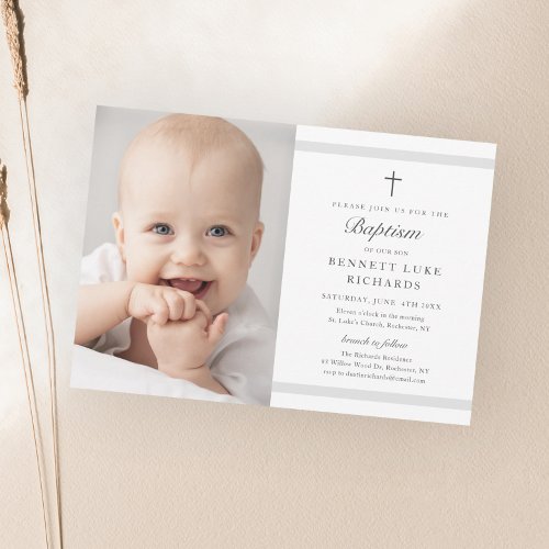 Modern Elegance Boys or Girls Baptism Thank You Card