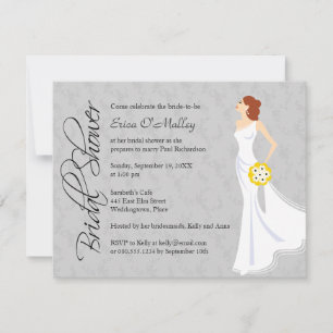 Modern Elegance Bridal Shower Gray Invitation