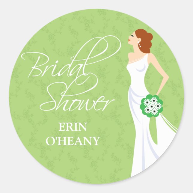 Modern Elegance Bridal Shower Sticker (Front)