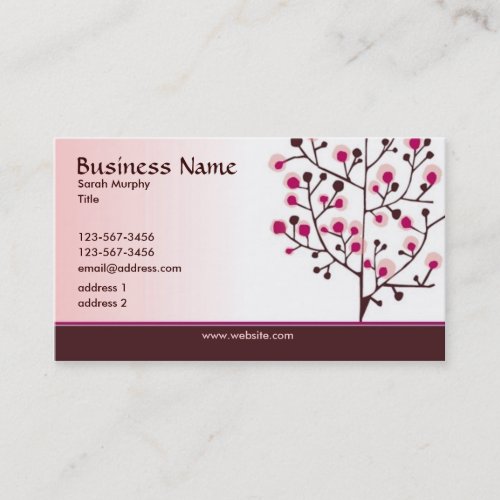 Modern Elegance Business Card -pink and brown