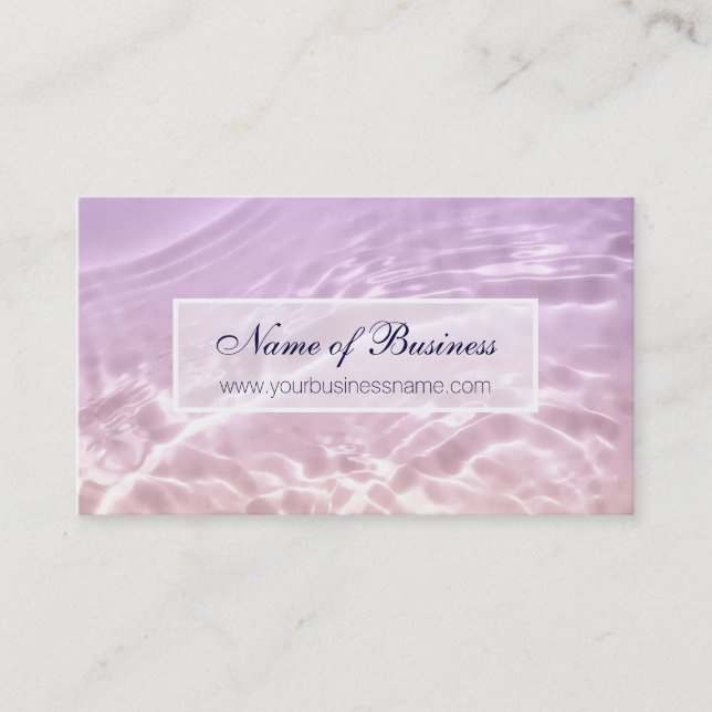 Modern Elegance Chic Pink Water Satin Business Card (Front)