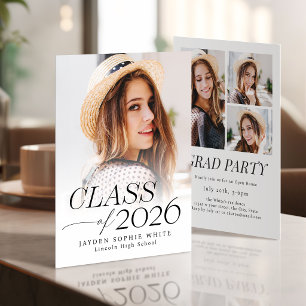 Modern Elegance Class of 2026 Photo Graduation Invitation