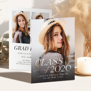 Modern Elegance Class of 2026 Photo Graduation Invitation