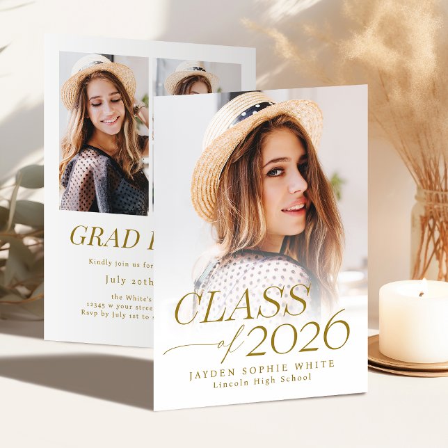 Modern Elegance Class of 2026 Photo Graduation Invitation (Modern Elegance Class of 2026 Photo Graduation Invitation)