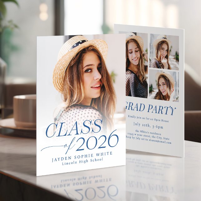 Modern Elegance Class of 2026 Photo Graduation Invitation (Modern Elegance Class of 2026 Photo Graduation Invitation)
