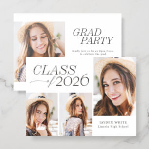 Modern Elegance Class of 2026 Photo Graduation Letterpress Photo Cards