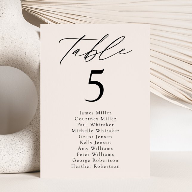 Modern Elegance Cream Table Number Seating Chart (Creator Uploaded)