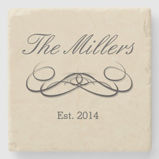 Modern Elegance Customizable Stone Coaster (Front)
