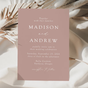 Modern Elegance Dusty Rose Wedding Invitation