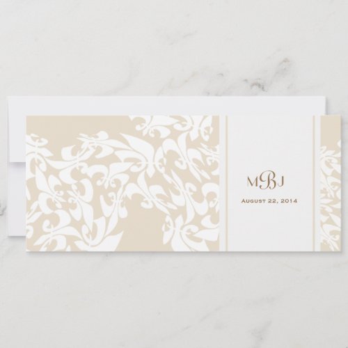 Modern Elegance Ecru Fleur de Lis Wedding Personalized Invitations