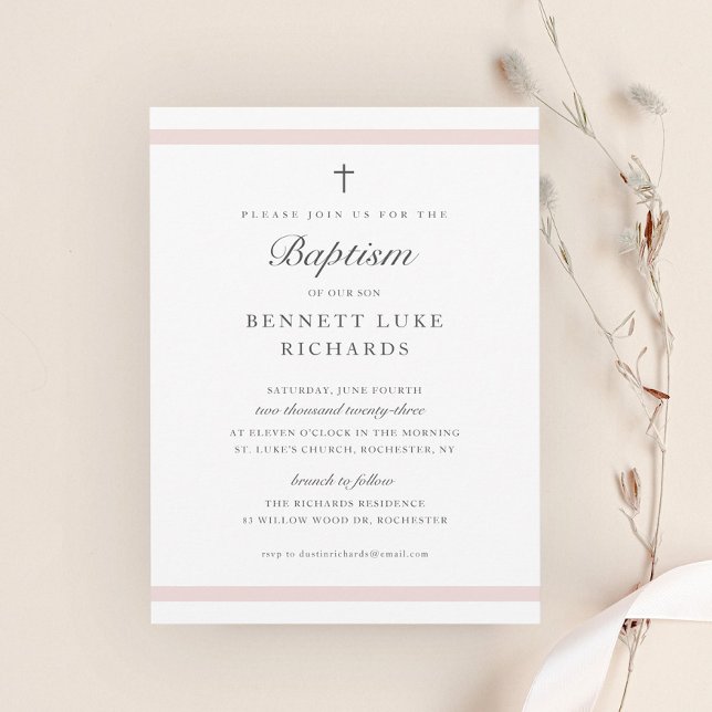 Modern Elegance Girls Baptism Invitation (Creator Uploaded)