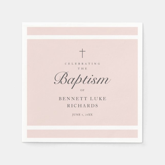 Modern Elegance Girls Baptism Napkins (Front)